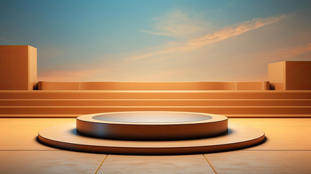 modern podium design for product display or product stand with cinematic background and lightingの素材