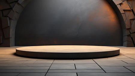 modern podium design for product display or product stand with cinematic background and lightingの素材