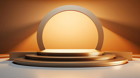 modern podium design for product display or product stand with cinematic background and lightingの素材