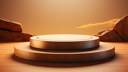 modern podium design for product display or product stand with cinematic background and lightingの素材