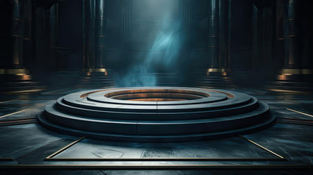 modern podium design for product display or product stand with cinematic background and lightingの素材