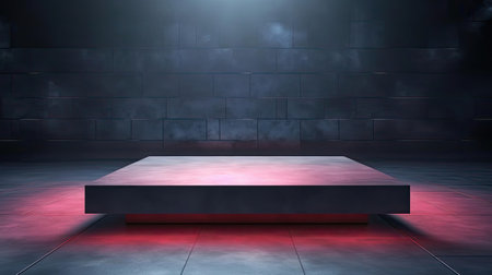 modern podium design for product display or product stand with cinematic background and lightingの素材