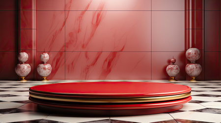 3d podium product stand or display with minimalist background and cinematic lightの素材