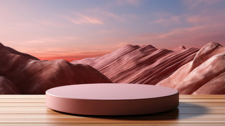 3d podium product stand or display with minimalist background and cinematic lightの素材
