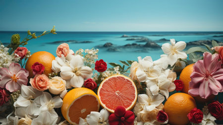 beautiful summer background for banner or posterの素材