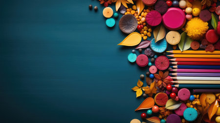 back to school background with school equipment concept for banner or posterの素材