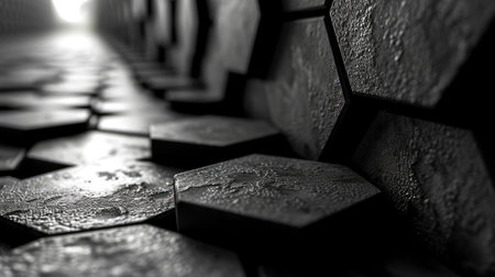 modern style hexagon arrangement with gradient colors for wallpaper or backgroundの素材