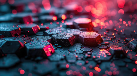 modern style hexagon arrangement with gradient colors for wallpaper or backgroundの素材