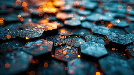 modern style hexagon arrangement with gradient colors for wallpaper or backgroundの素材