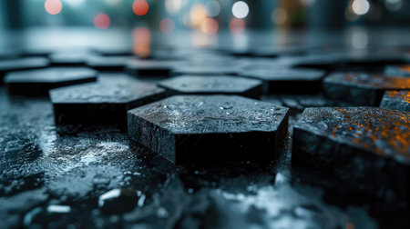 modern style hexagon arrangement with gradient colors for wallpaper or backgroundの素材