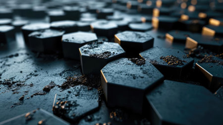 modern style hexagon arrangement with gradient colors for wallpaper or backgroundの素材