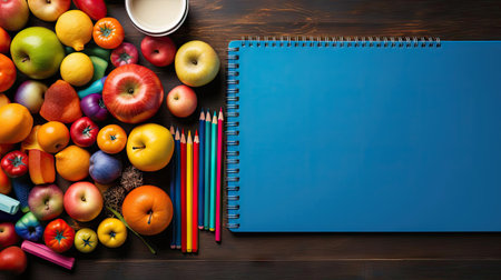 back to school background with school equipment concept for banner or posterの素材