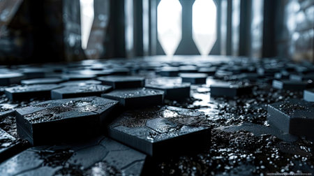 modern style hexagon arrangement with gradient colors for wallpaper or backgroundの素材