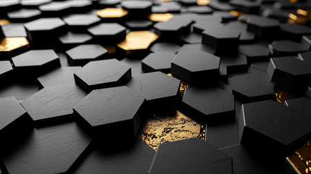 modern style hexagon arrangement with gradient colors for wallpaper or backgroundの素材