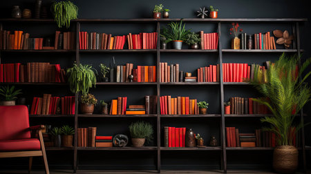 pile of various kinds of books in a bookshelf for world book day backgroundの素材