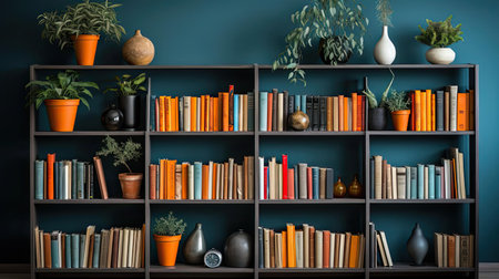 pile of various kinds of books in a bookshelf for world book day backgroundの素材