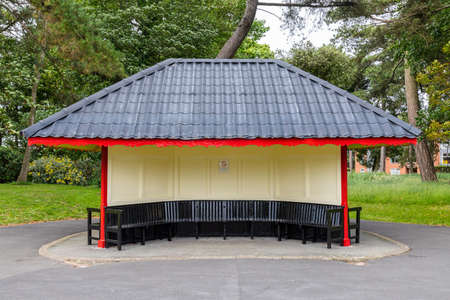 park shelter in  lytham st annes fylde june 2019の写真素材