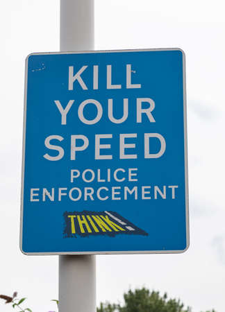 Kill your speed police enforcement sign in Wallasey Wirral August 2019