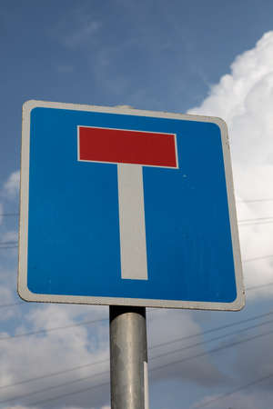 Sign indicating t junction or end of road Wallasey Wirral August 2019のeditorial素材