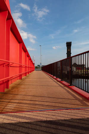 pedestrian bascule bridge at BIrkenhead and Wallasey August 2019のeditorial素材