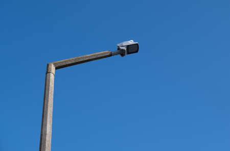 close up of low energy street lamp in Saughall Massie February 2020の写真素材