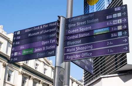 Road signs with restrictions in Liverpool March 2020
