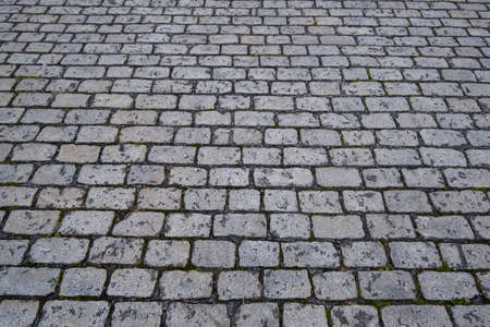 Close up of cobbled street at Le Mans Crescent in Bolton Lancashire July 2020のeditorial素材