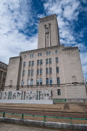 Mersey tunnel building St Georges Dock Liverpool July 2020のeditorial素材