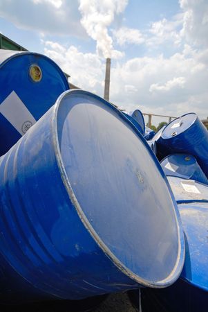 industrial waste products, metal flanks on storages of chemical substances