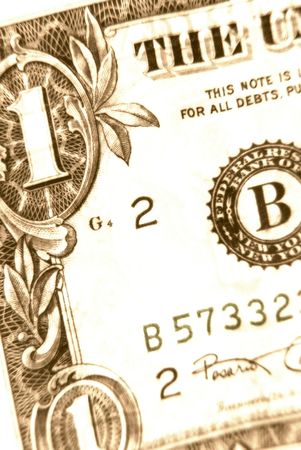 one dollars, money, close upの写真素材