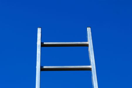 ladder directed to  sky,  close upの写真素材