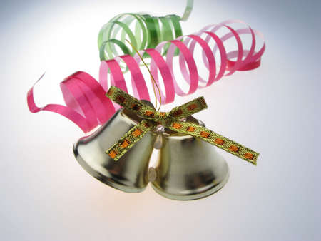 fur-tree toy, ornament, New Year's  handbell on  white background