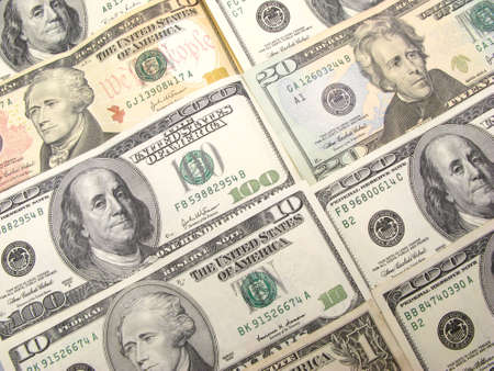 many dollar, closeup