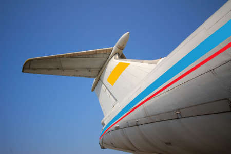 big transport plane on  background of  blue sky,  sunny dayの写真素材