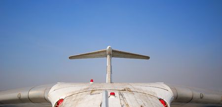  big transport plane on  background of  blue sky,  sunny dayの写真素材