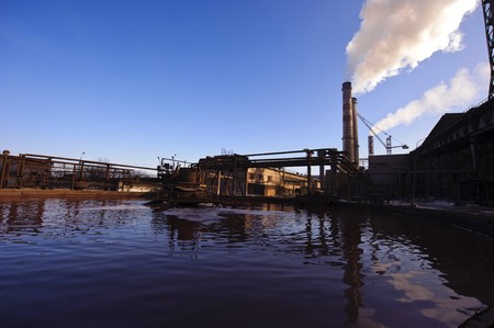 extra of exhaust gases after  of the enriched ore in an atmosphereの写真素材