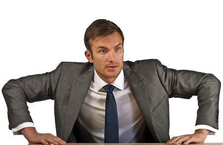 nice businessman prepares for a meetingの写真素材