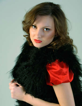 Portrait of a girl  Beautiful woman with her hair looking at the camera  