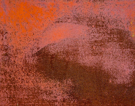 surface of rusty metal sheet coated with remnants of old paint