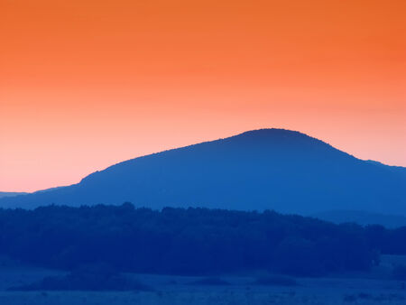 landscape, evening in the highlands, the summer seasonの写真素材