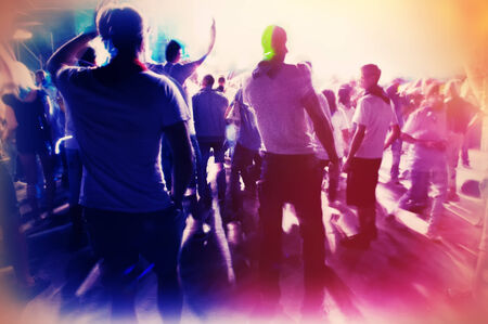 young people relax and have fun in a disco nightのeditorial素材
