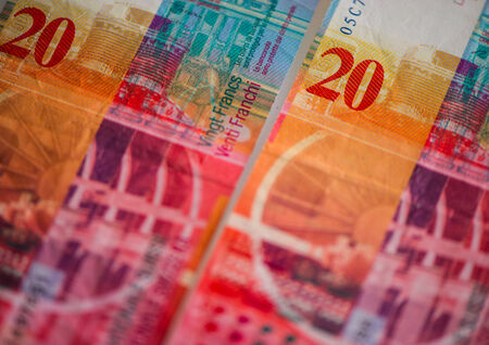 paper notes MONETARY UNIT, Switzerlandの写真素材