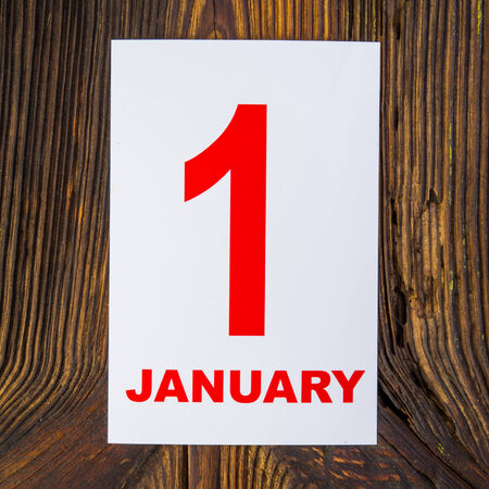 Sheet calendar, January 1. New Year. Date.の写真素材