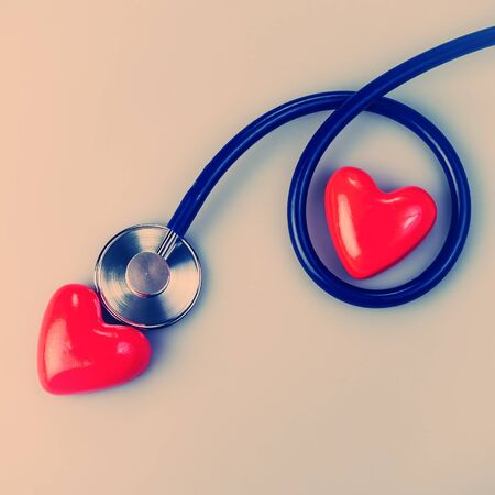 Medical stethoscope and heart valentine
