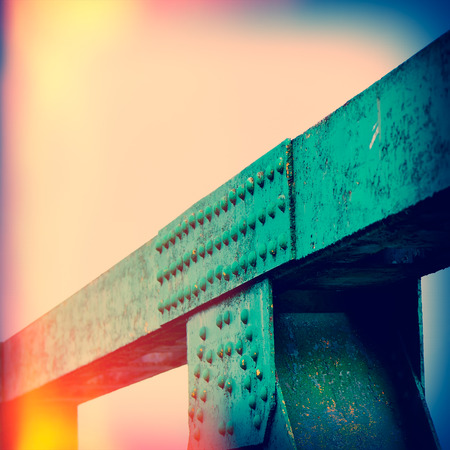 fragment of metal truss bridge attachmentの写真素材
