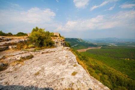 UKRAINE, CRIMEA - AUG 22.08. 2008: Mangup Kale (kale means fortress) is a historic fortress in Crimea, located on a plateau about 9 miles due east of Sevastopol.のeditorial素材