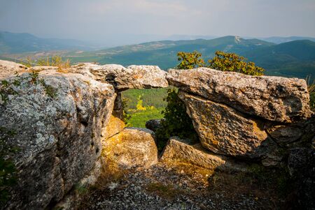 UKRAINE, CRIMEA - AUG 22.08. 2008: Mangup Kale (kale means fortress) is a historic fortress in Crimea, located on a plateau about 9 miles due east of Sevastopol.のeditorial素材