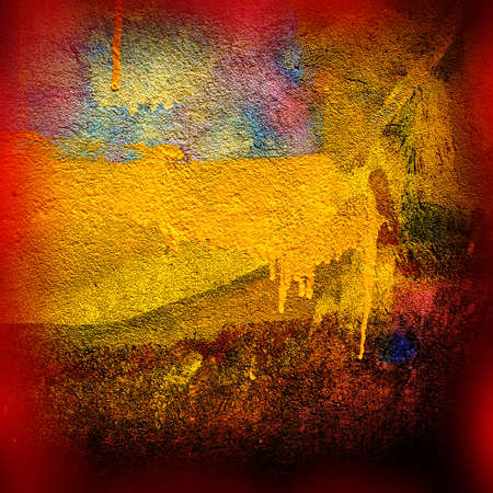 spilled paint on plaster walls