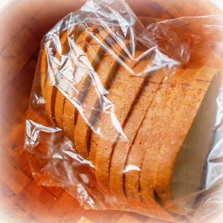 Fresh bread in the package summer in the villageの写真素材