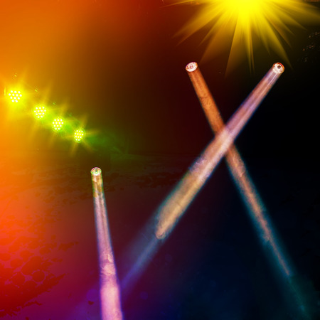 Light effects on the background of the scene outdoors.